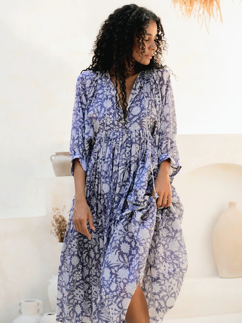 Daughters of India Sold Out BLUE IRIS Midi!!!! Brand New, With Pockets - Picture 2 of 7